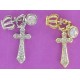 CH 1292 Cross/Crown/Crystal Earring Charm